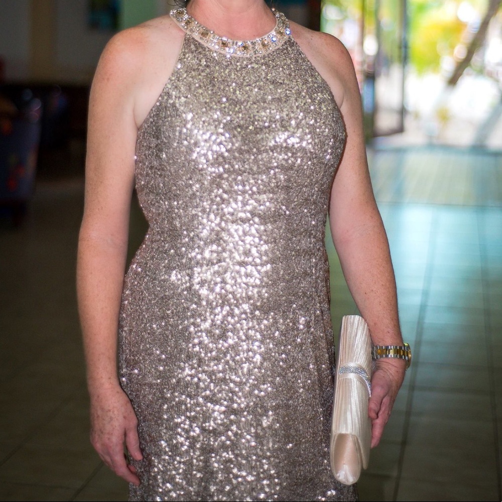 Vince Camuto Sequin Embellished Long Dress